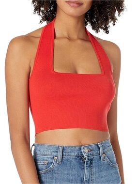 True Red Halter Greta Crop Top The Drop XS Festival Streetwear Sporty Summer